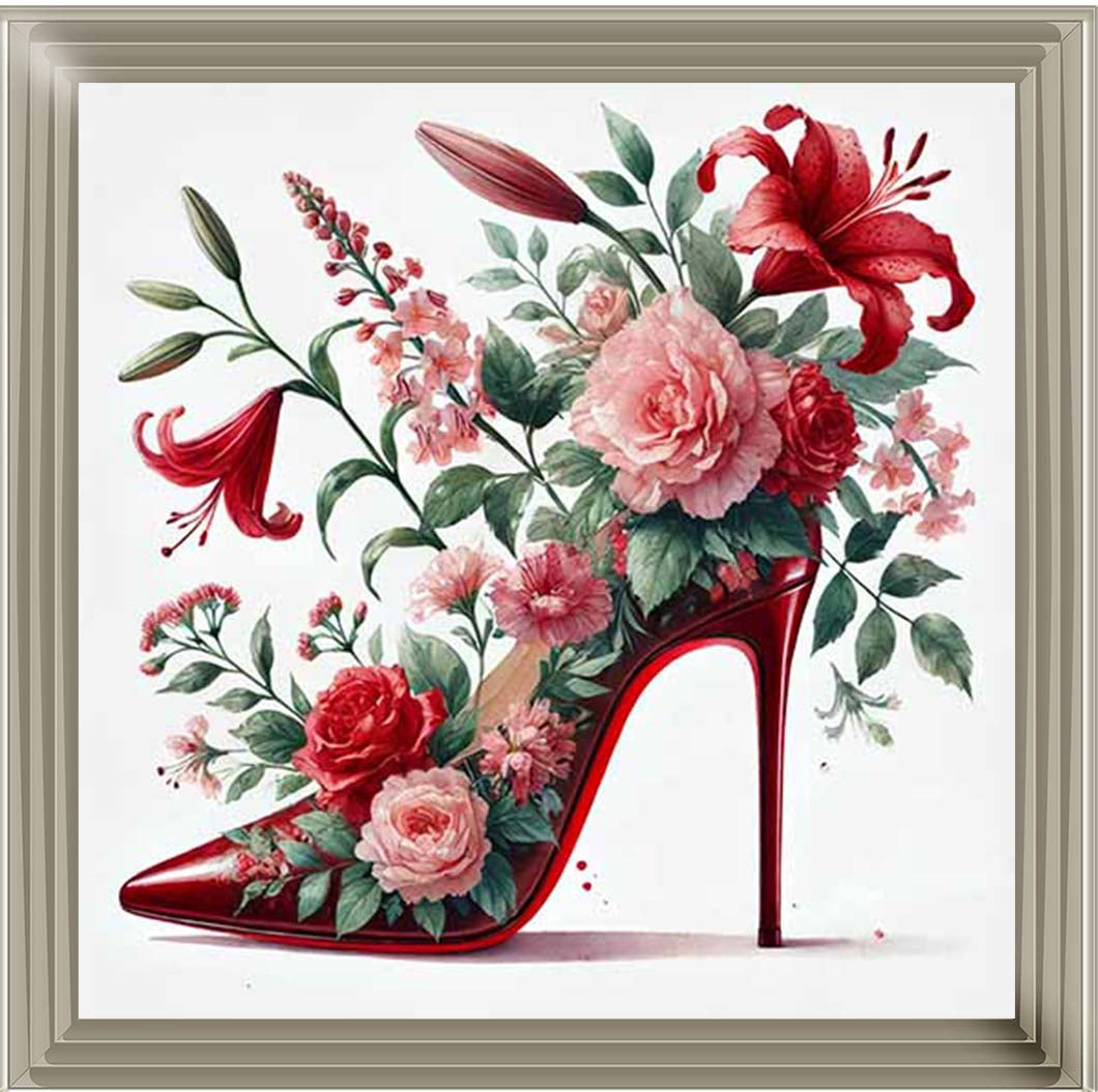 FS1026 Red Floral Shoe