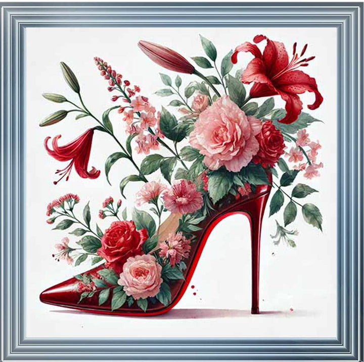 FS1026 Red Floral Shoe
