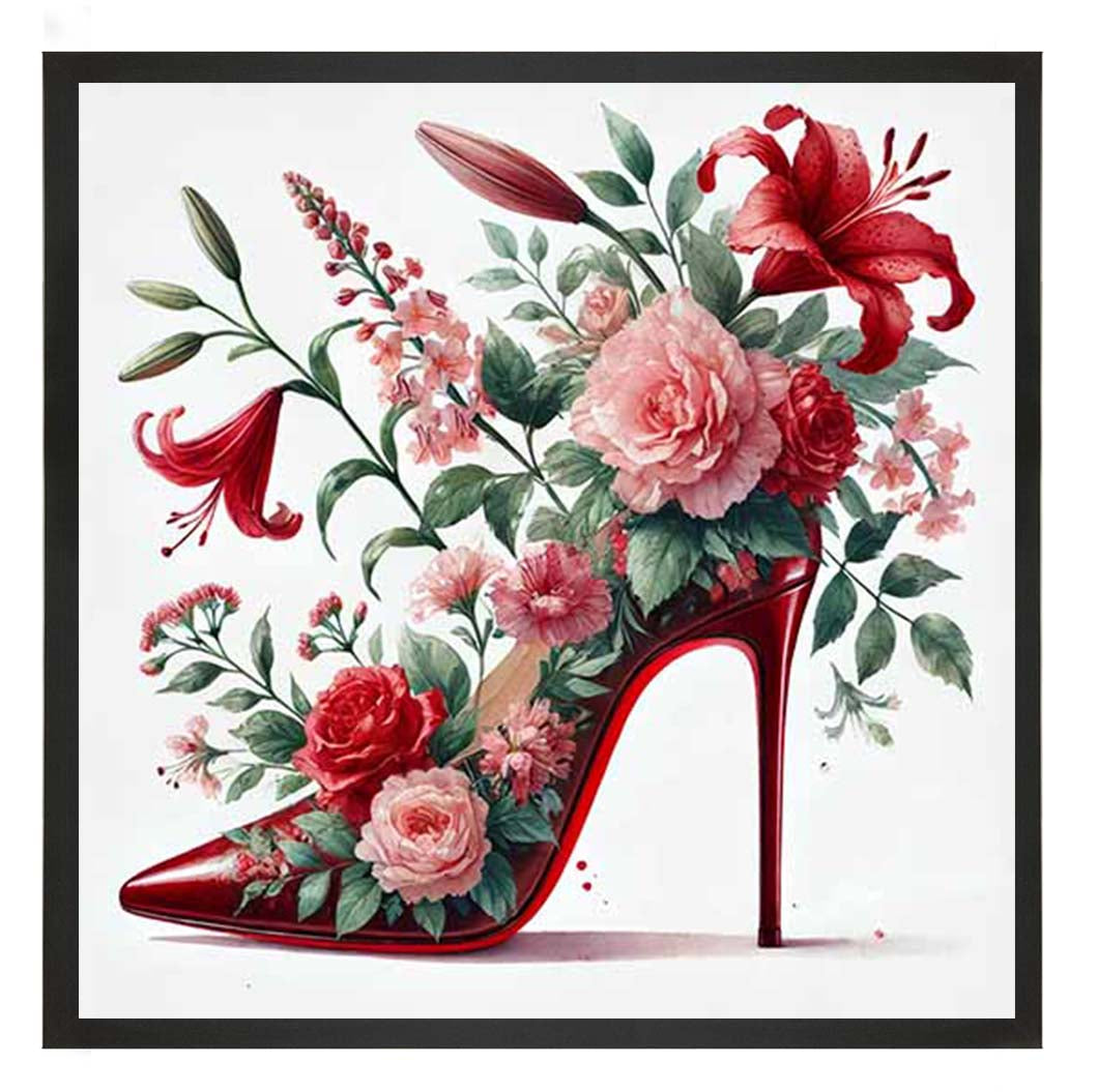 FS1026 Red Floral Shoe