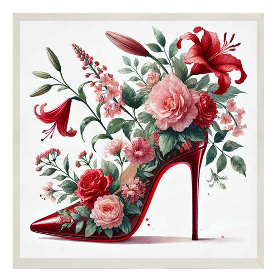 FS1026 Red Floral Shoe