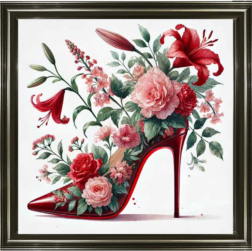 FS1026 Red Floral Shoe