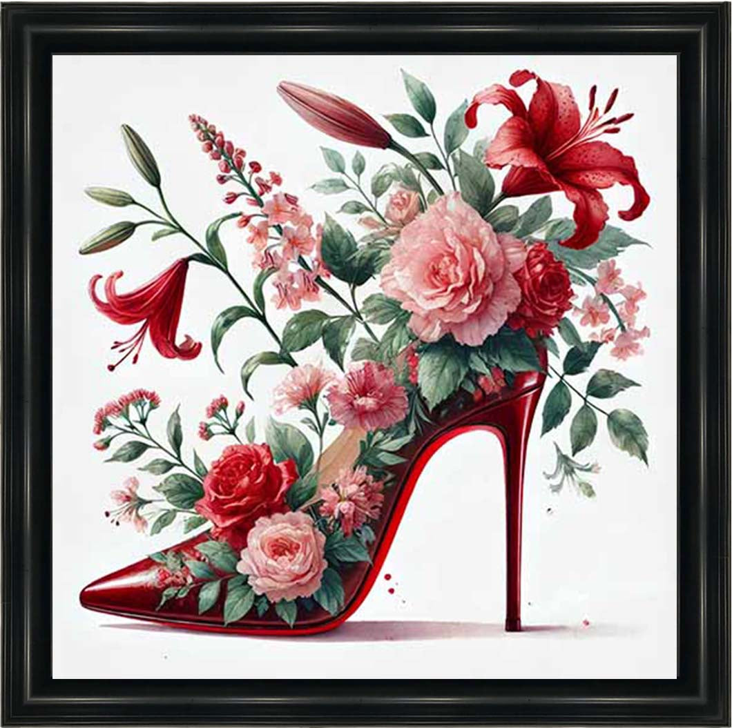 FS1026 Red Floral Shoe