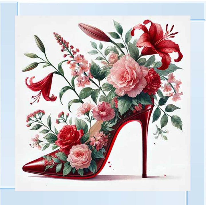 FS1026 Red Floral Shoe