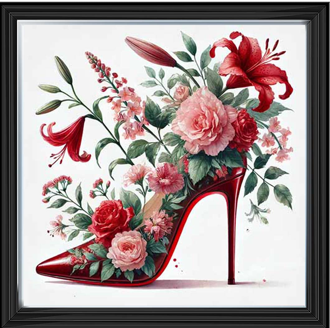 FS1026 Red Floral Shoe
