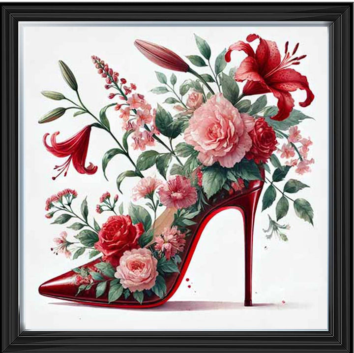 FS1026 Red Floral Shoe