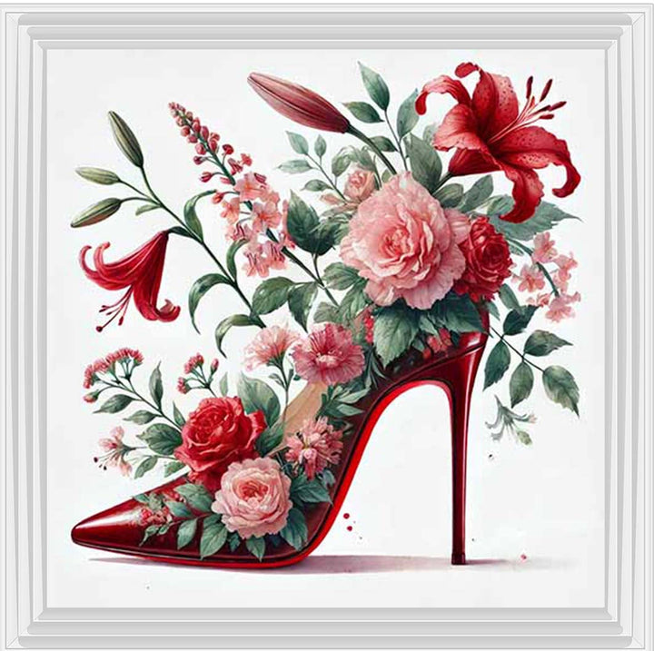 FS1026 Red Floral Shoe