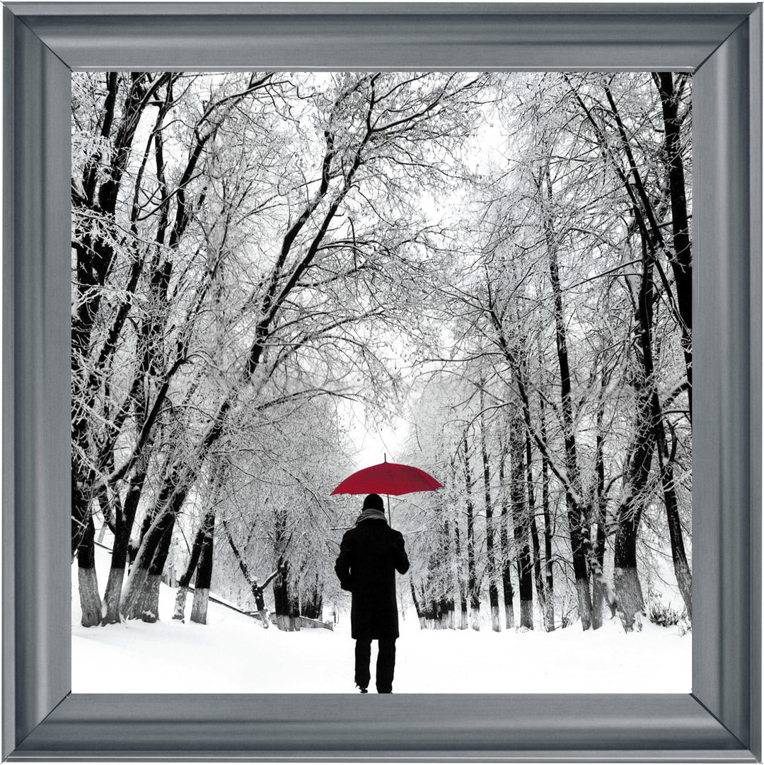 FG024 Trees in Winter Red Umbrella