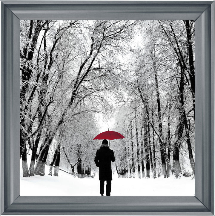 FG024 Trees in Winter Red Umbrella