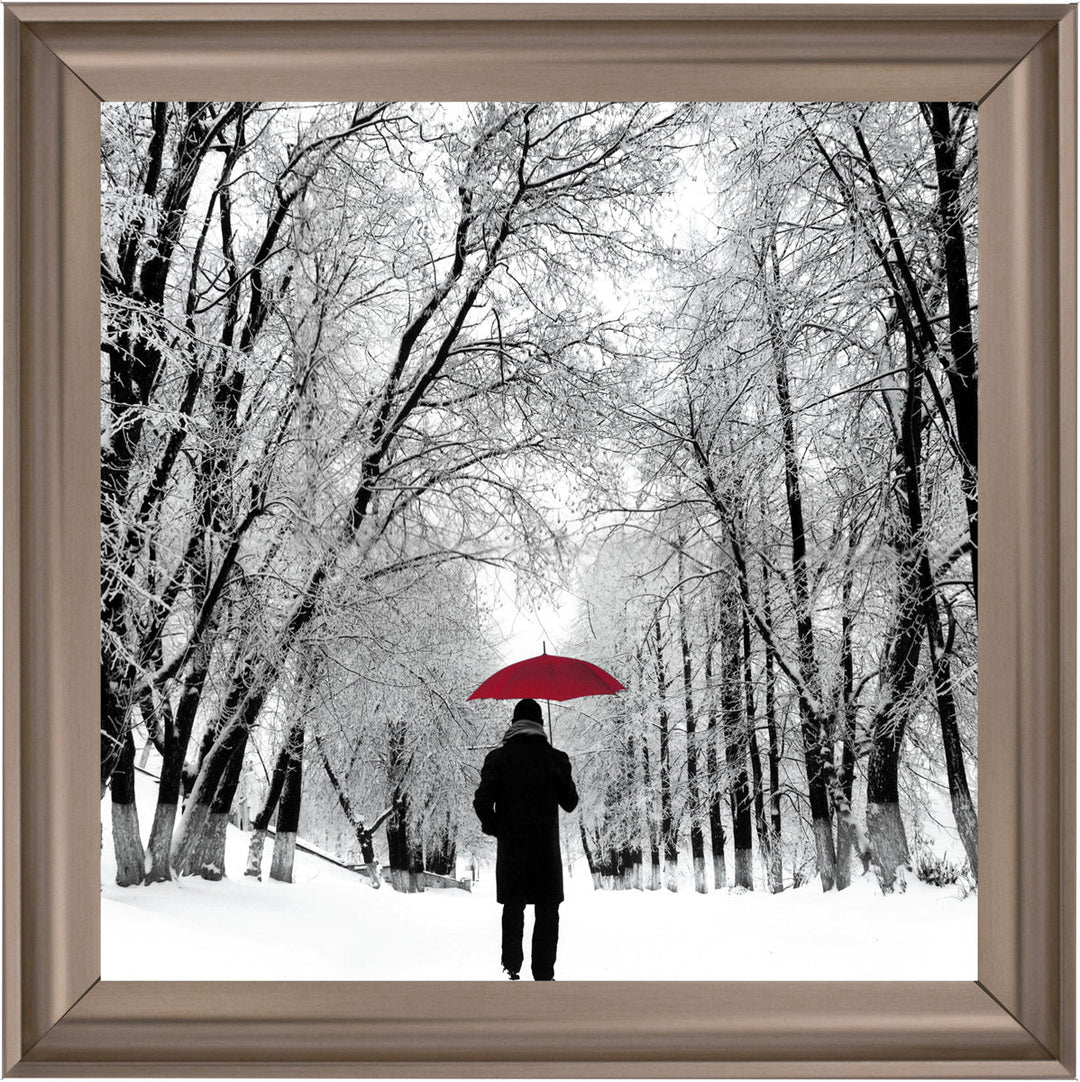 FG024 Trees in Winter Red Umbrella