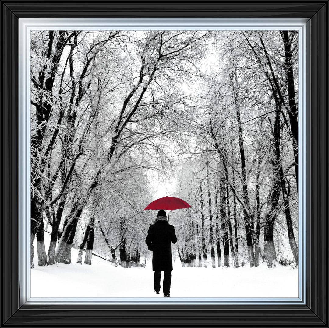 FG024 Trees in Winter Red Umbrella