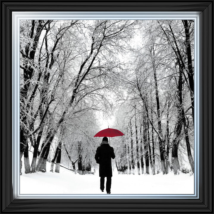 FG024 Trees in Winter Red Umbrella