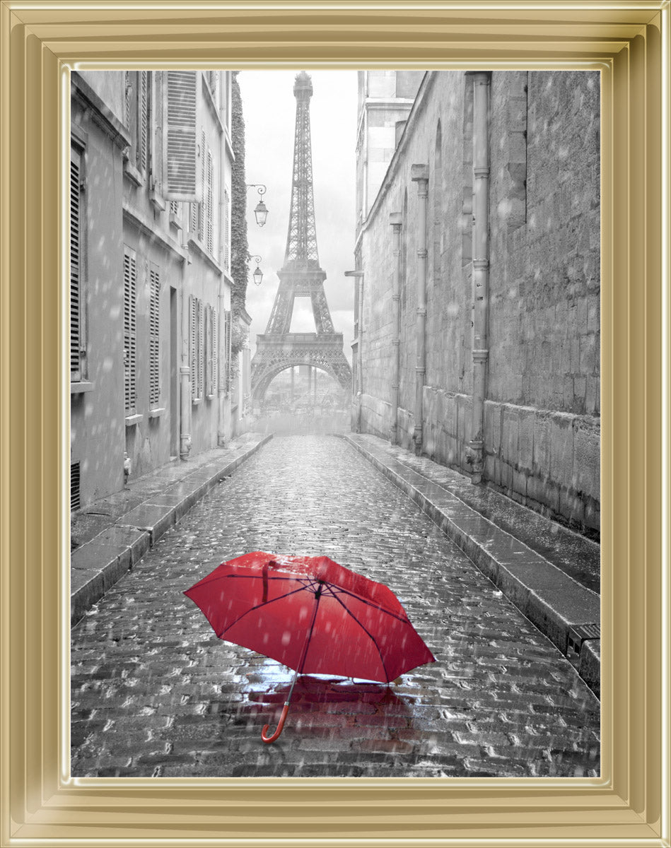 CY011 Parisienne Street Red Umbrella