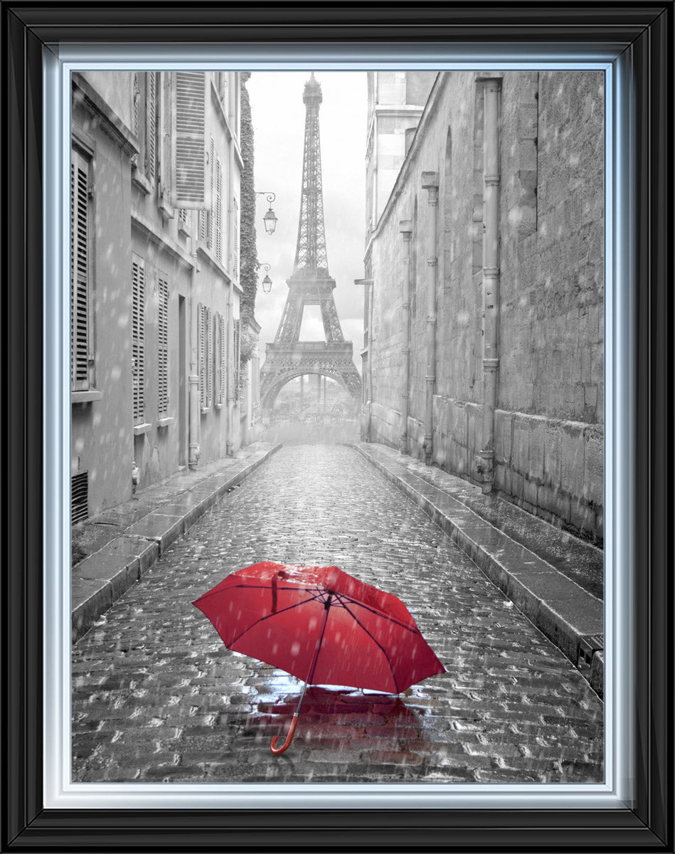 CY011 Parisienne Street Red Umbrella