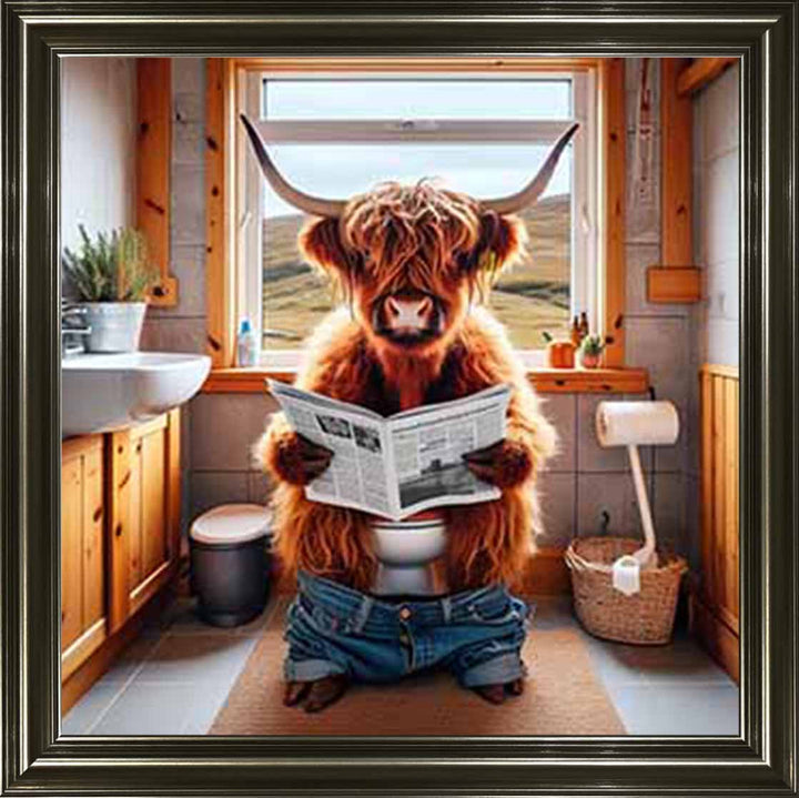 AN1095 40X40 MALE COW IN LAVATORY
