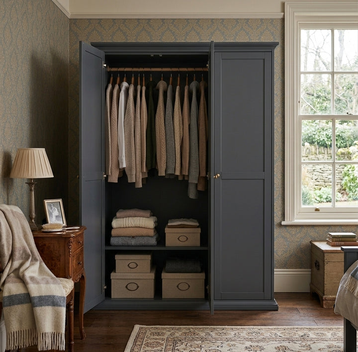 Paris Wardrobe  3 Door Storage in Matt Grey Finish