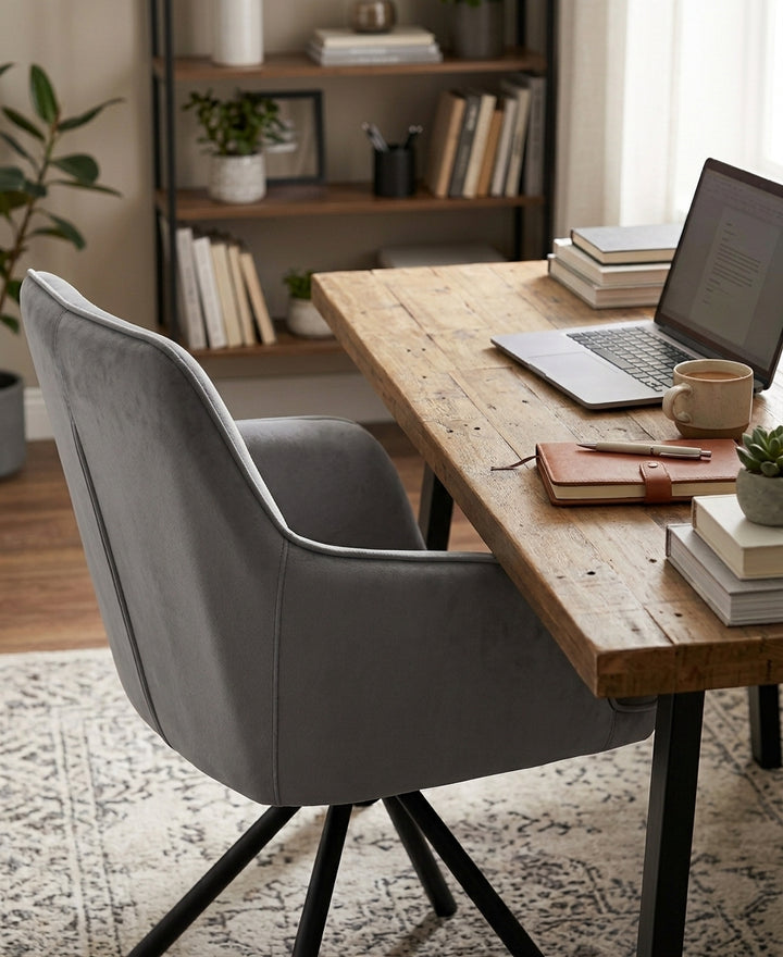Amalia Swivel Arm Chair - GREY VELVET