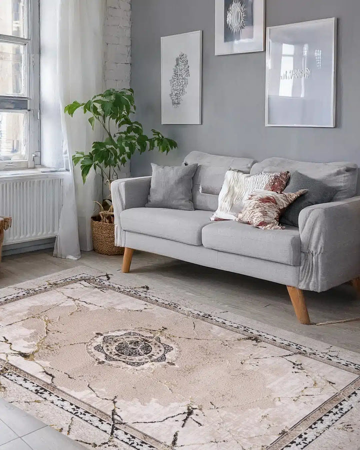 Ruby Marble Vein Medallion Rug