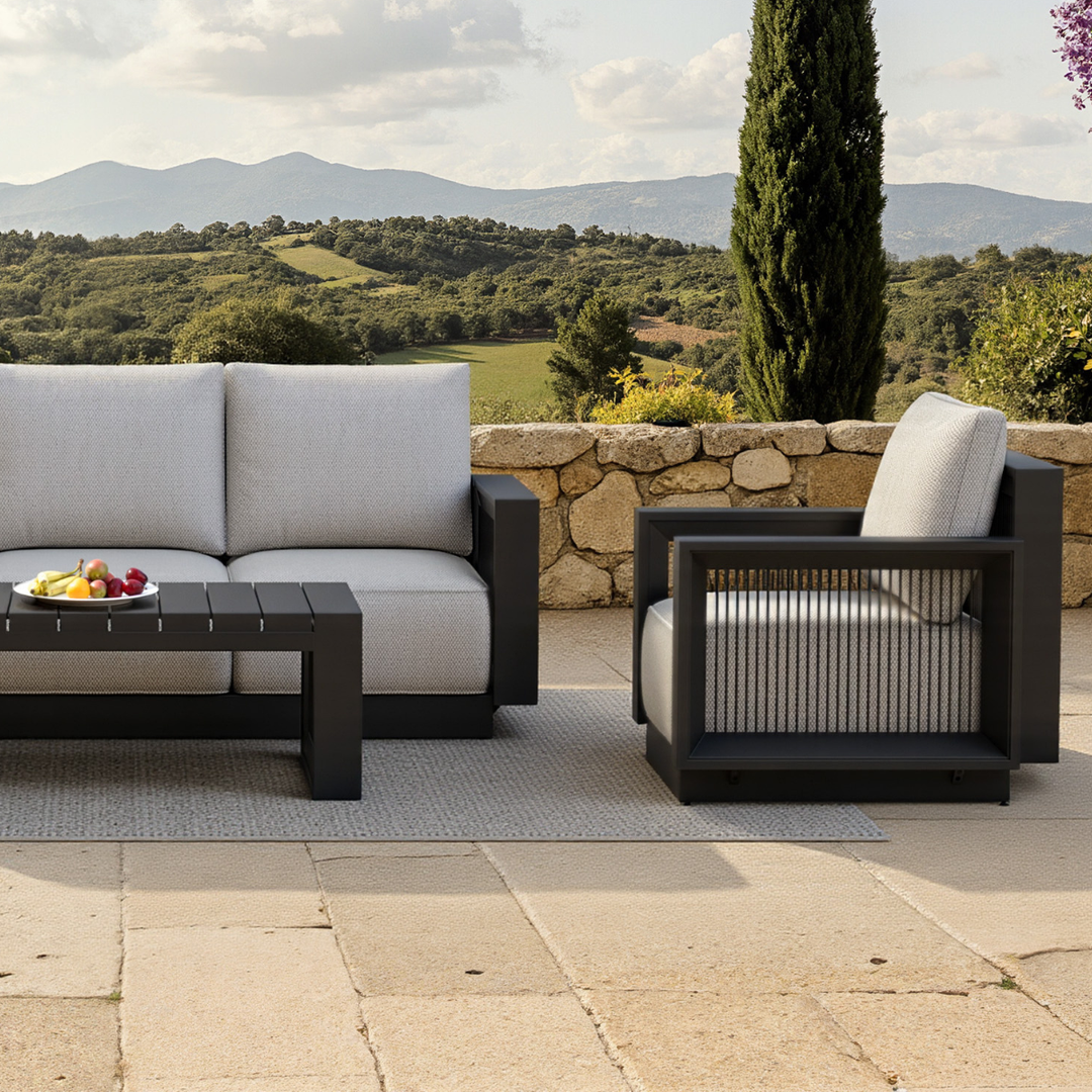 ALUXO® Ikos Outdoor Lounge Set - Onyx - 5 Seater