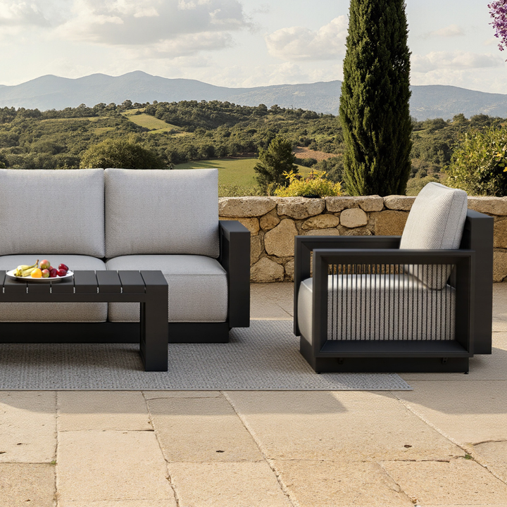 ALUXO® Ikos Outdoor Lounge Set - Onyx - 5 Seater