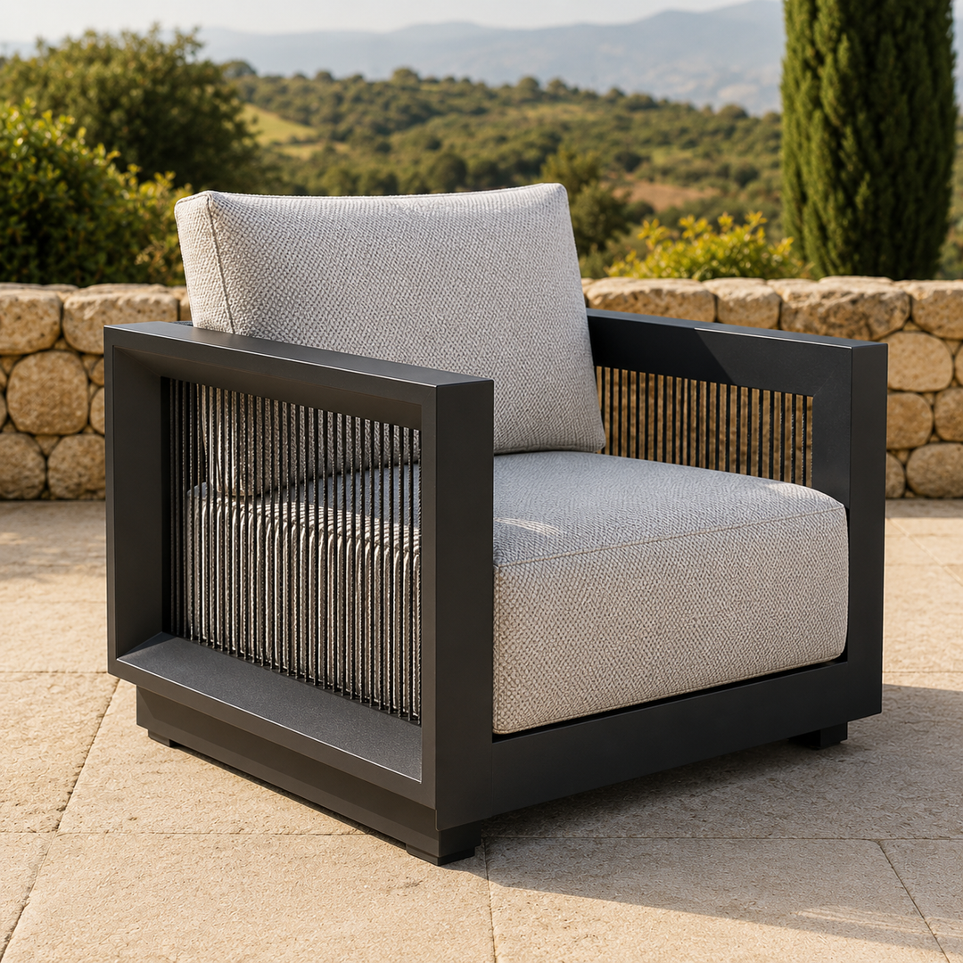 ALUXO® Ikos Outdoor Lounge Set - Onyx - 5 Seater