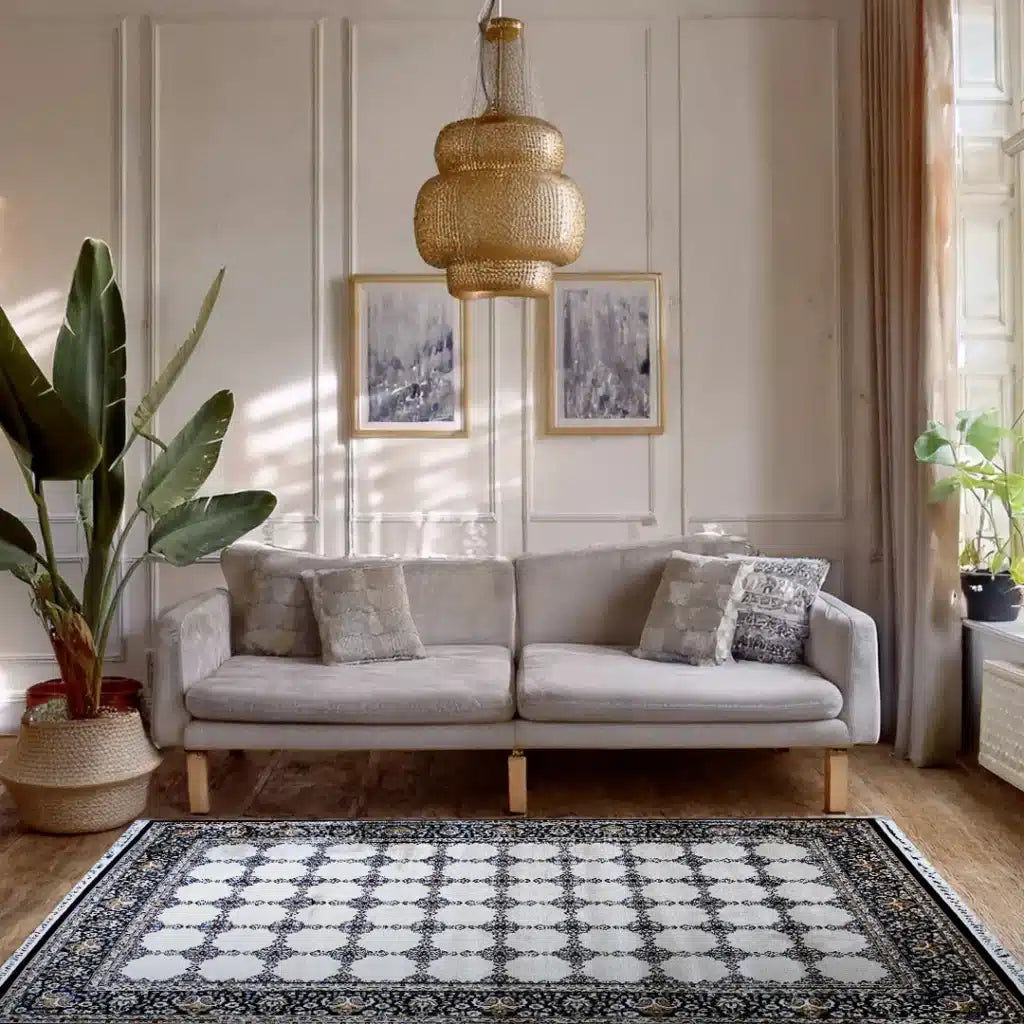 Bukhara Navy Beige Elegance Rug