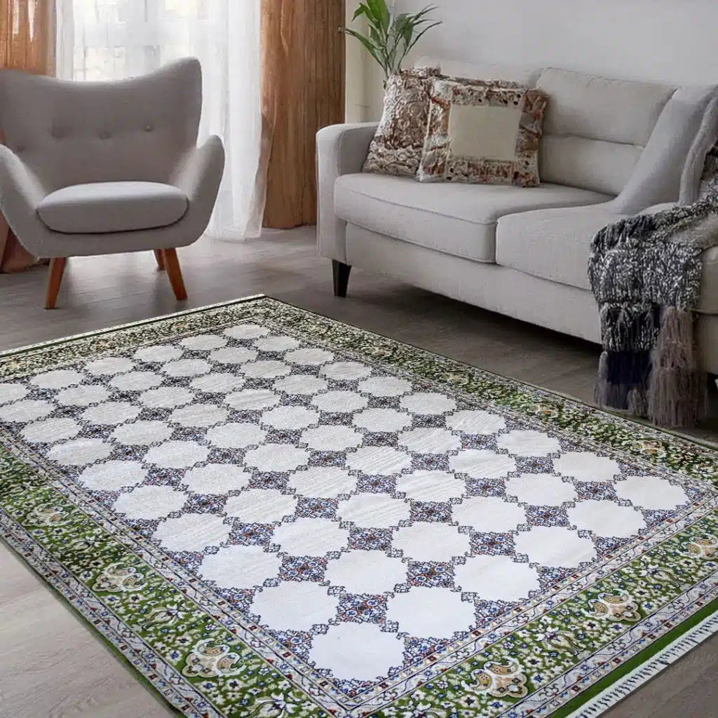 Bukhara Green Beige Elegance Rug