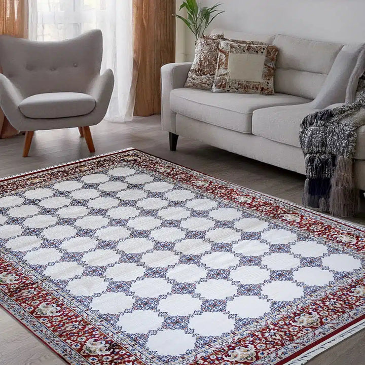 Bukhara Red Beige Elegance Rug