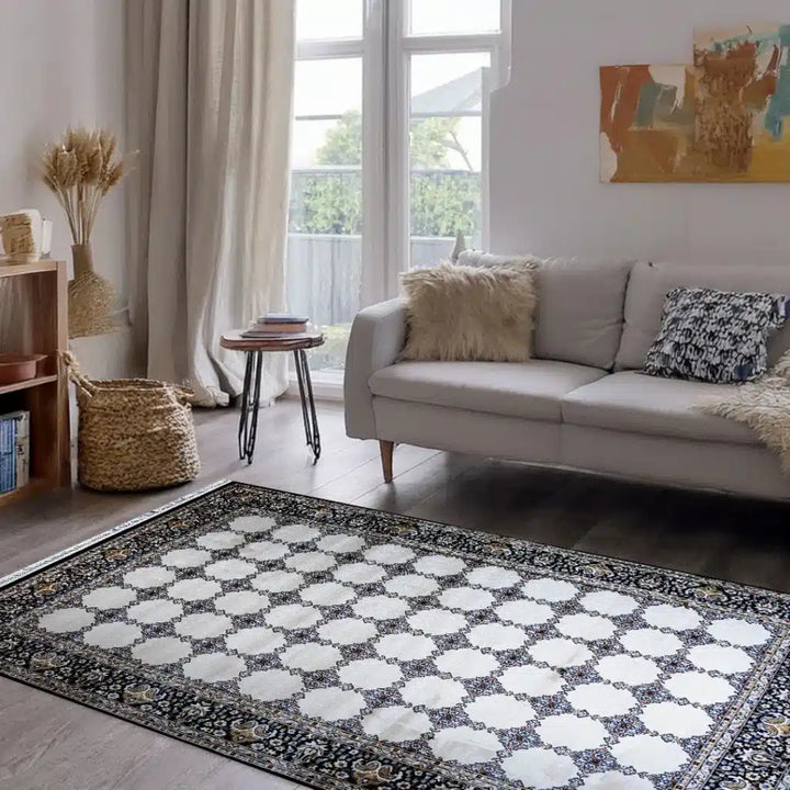 Bukhara Navy Beige Elegance Rug