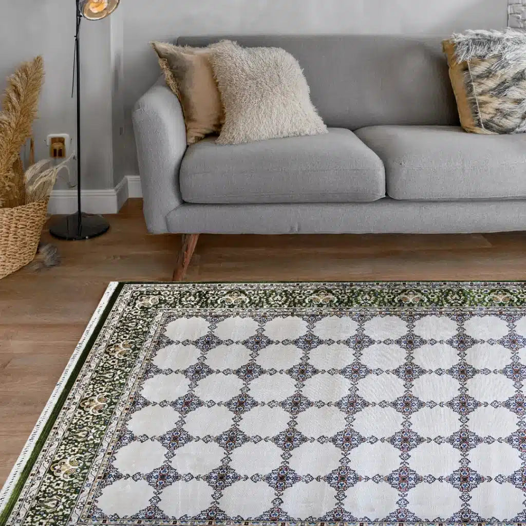 Bukhara Green Beige Elegance Rug