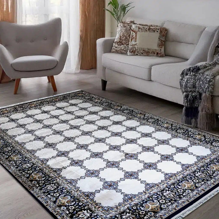 Bukhara Navy Beige Elegance Rug
