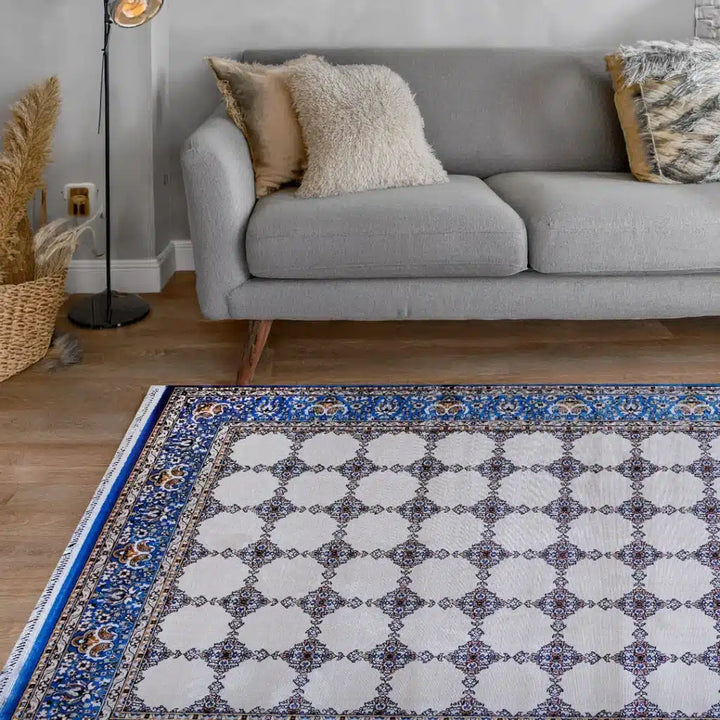 Bukhara Blue Beige Elegance Rug
