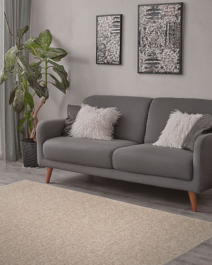 Washable Soft Mink Beige Area Rug