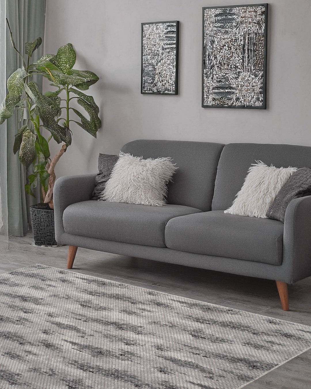 Washable Modern Textured Rug
