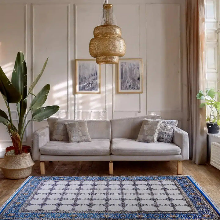 Bukhara Blue Beige Elegance Rug