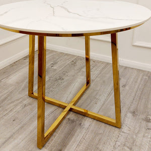 Juno Gold Plated Round Dining Table