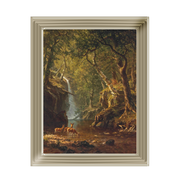 Deer by the waterfall