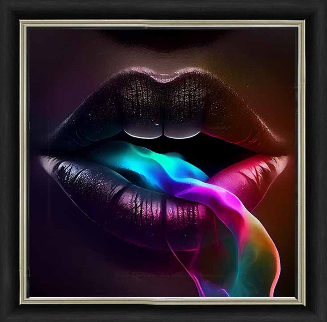 MD391 Rainbow Smoking Lips