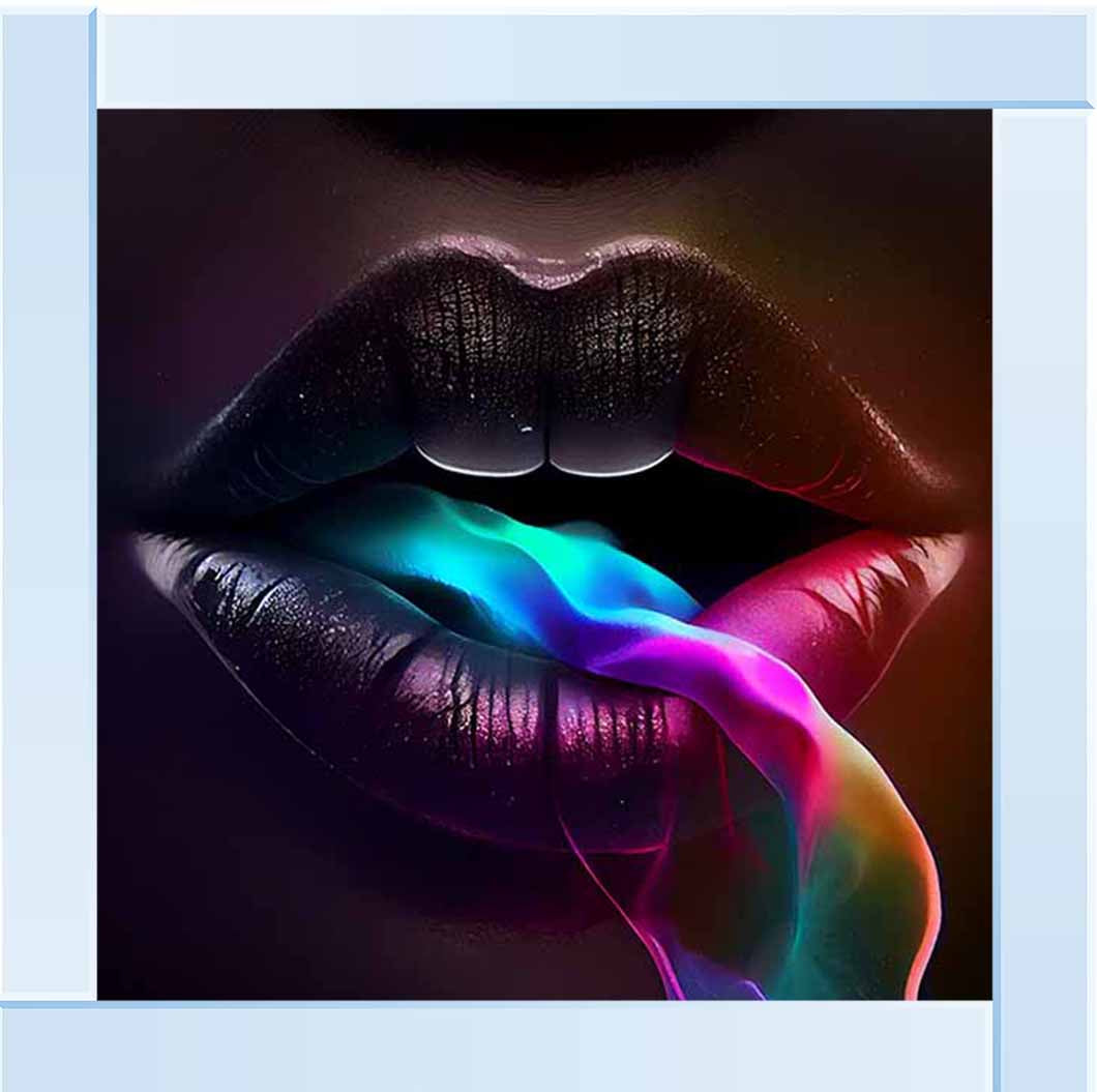MD391 Rainbow Smoking Lips