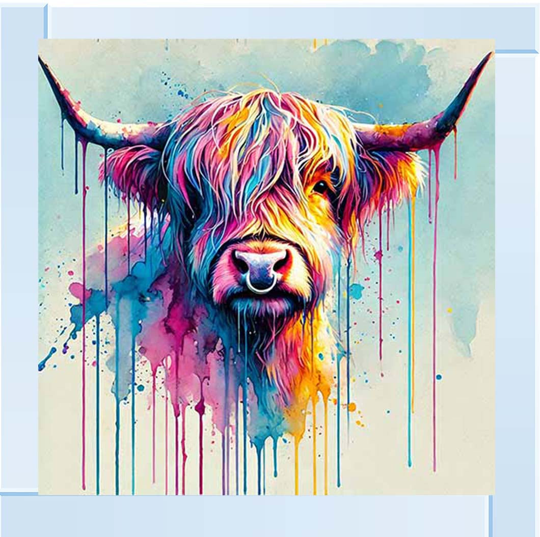 MD475 Multi Coloured Highland Cow
