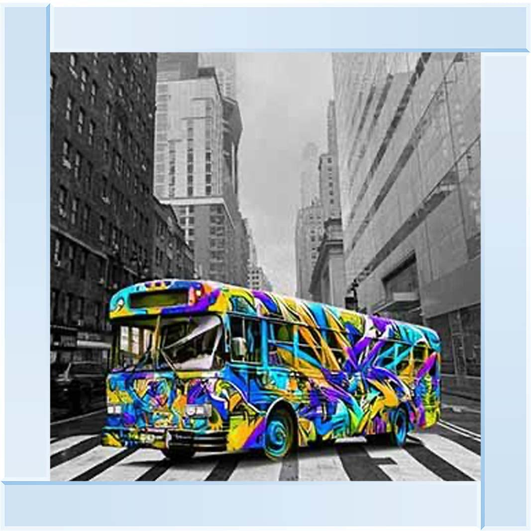 MD536 Graffiti Bus Blue