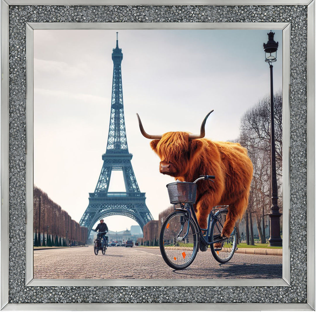 AN1110 COW BIKE RIDING AROUND EIFFEL TOWER