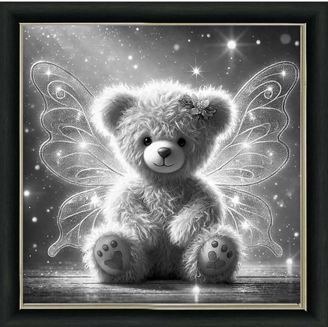 MS888-B&W Angel Bear Black & White