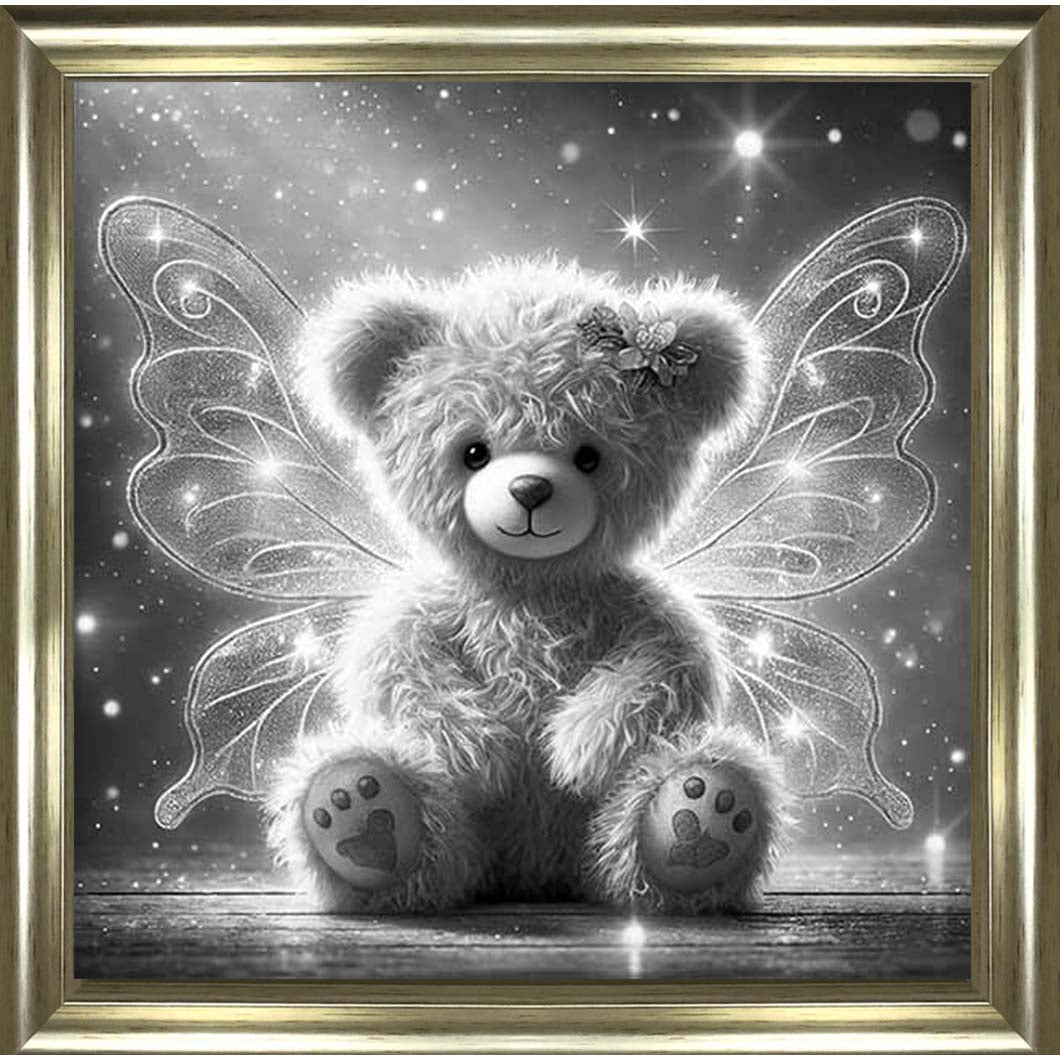 MS888-B&W Angel Bear Black & White