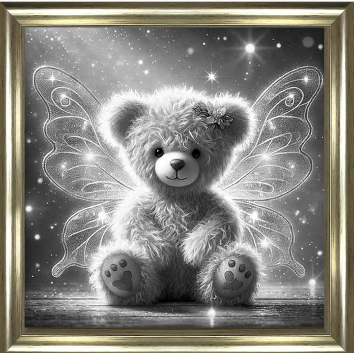 MS888-B&W Angel Bear Black & White