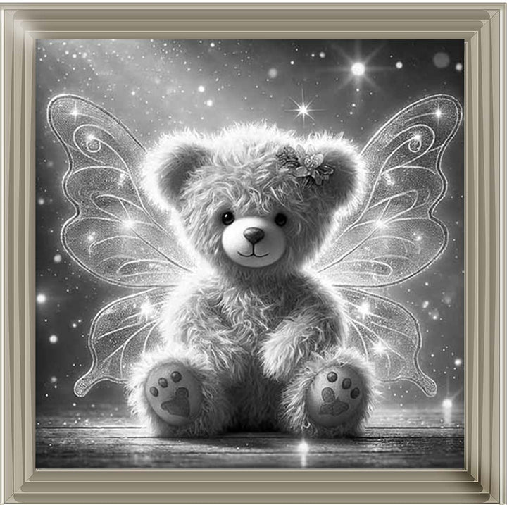 MS888-B&W Angel Bear Black & White
