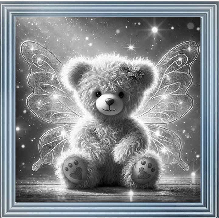 MS888-B&W Angel Bear Black & White