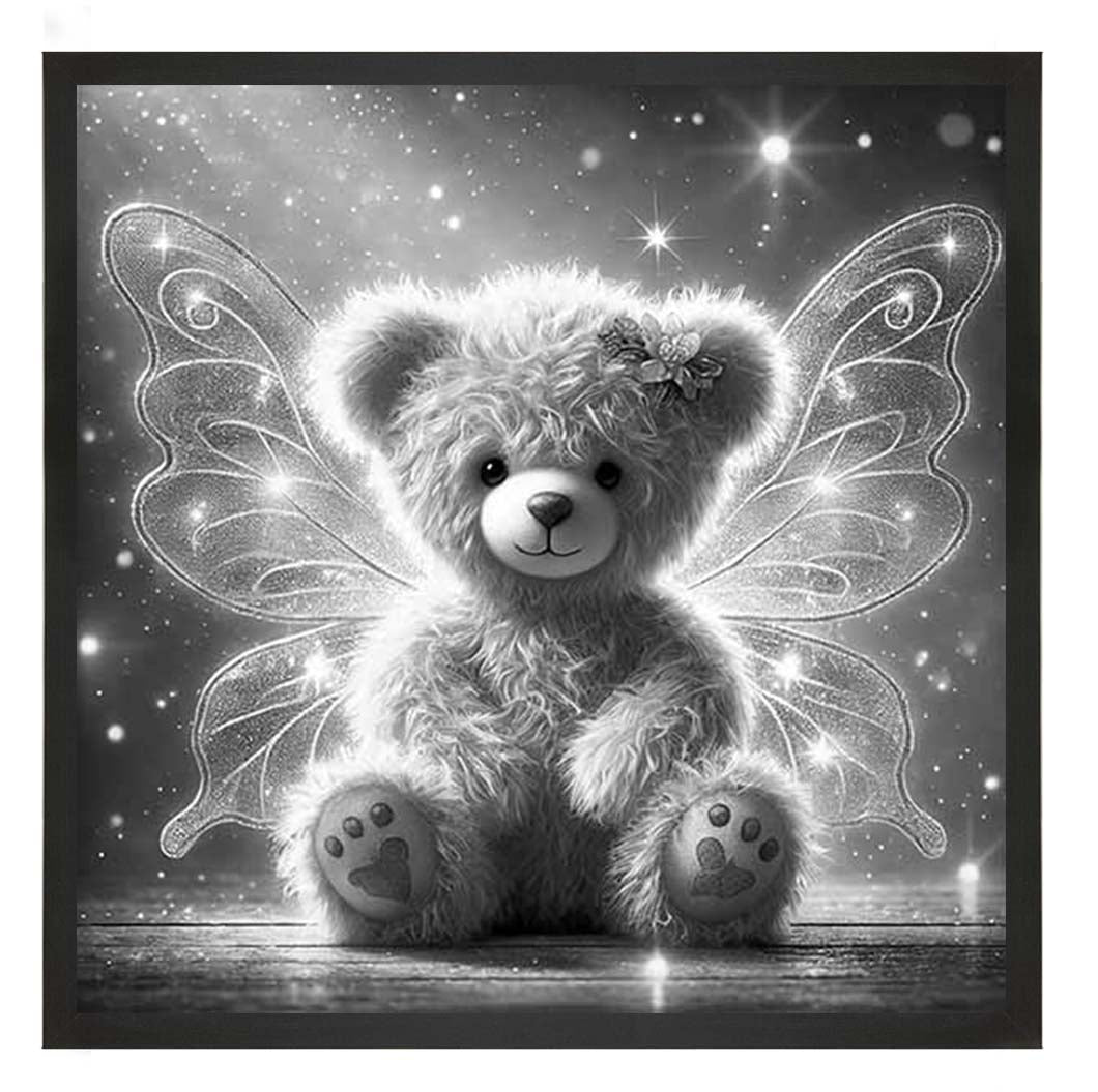 MS888-B&W Angel Bear Black & White