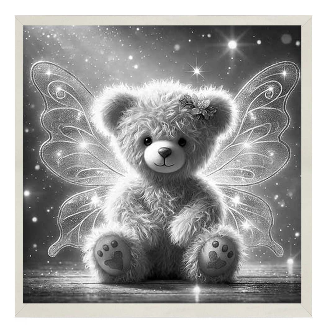 MS888-B&W Angel Bear Black & White
