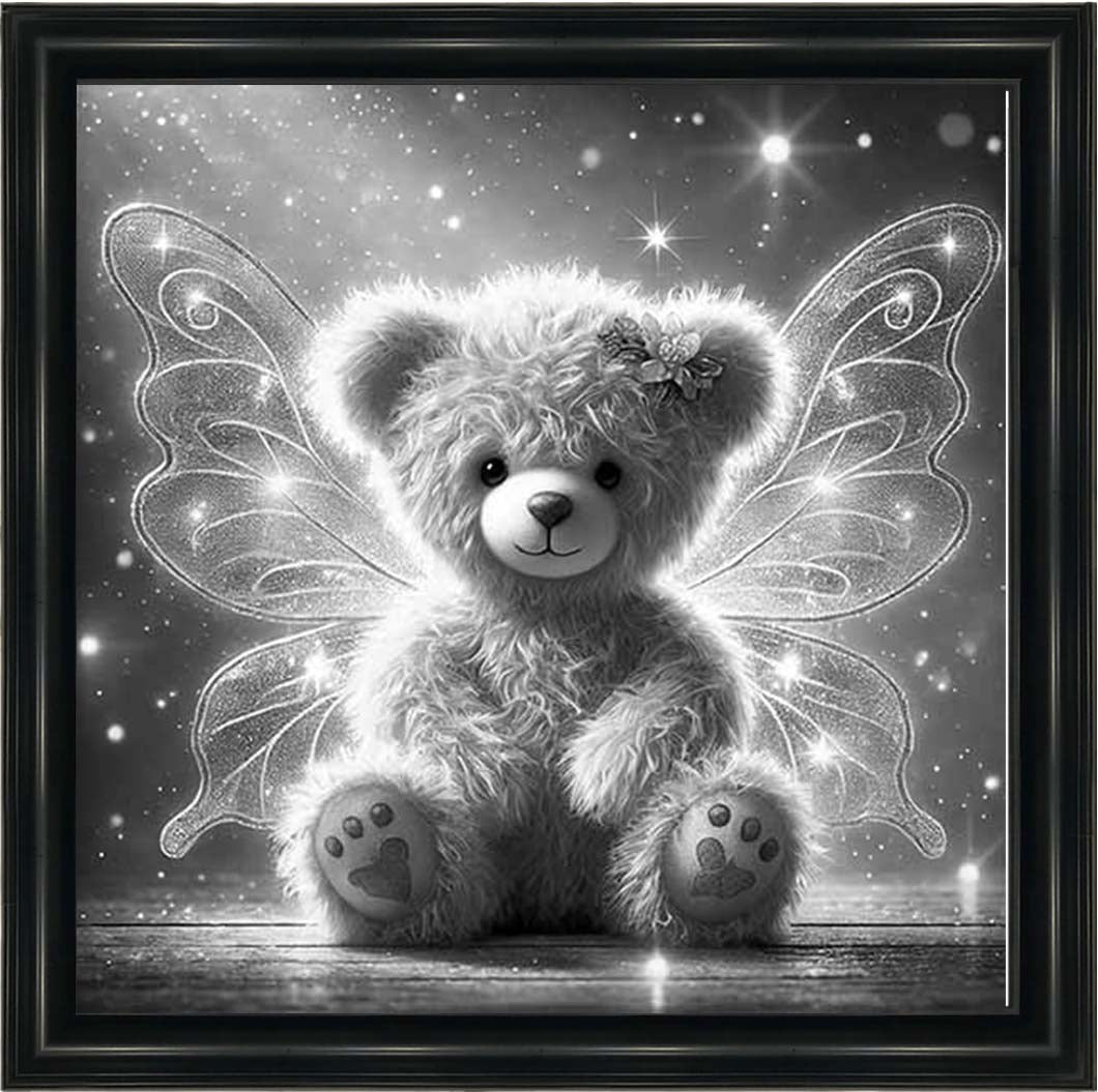 MS888-B&W Angel Bear Black & White