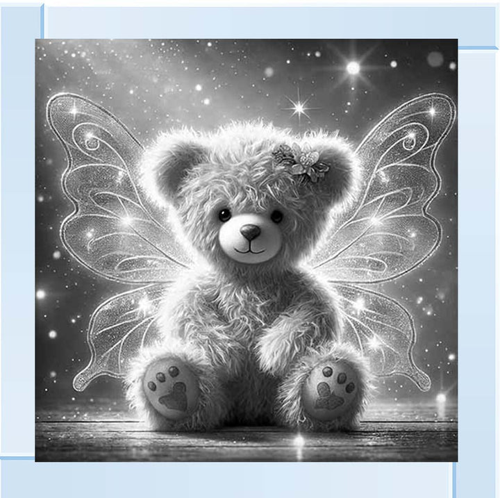 MS888-B&W Angel Bear Black & White